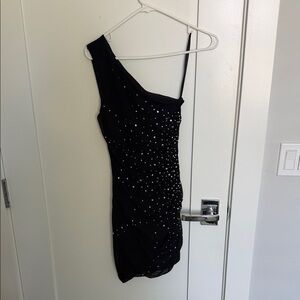 NBD - Mila Embellished Mini Dress Black